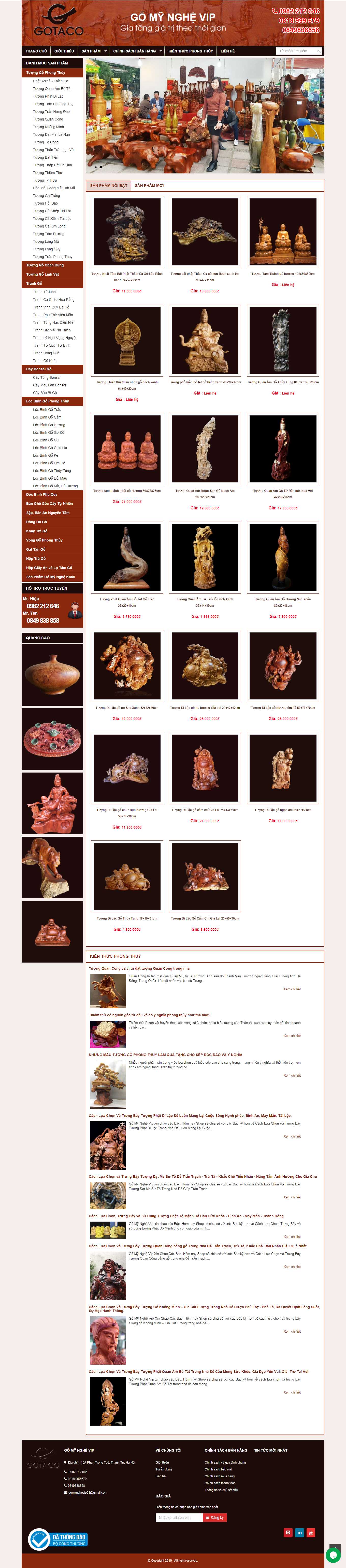 [gomynghevip] Thiết kế Website Web tượng gỗ - gomynghevipcom