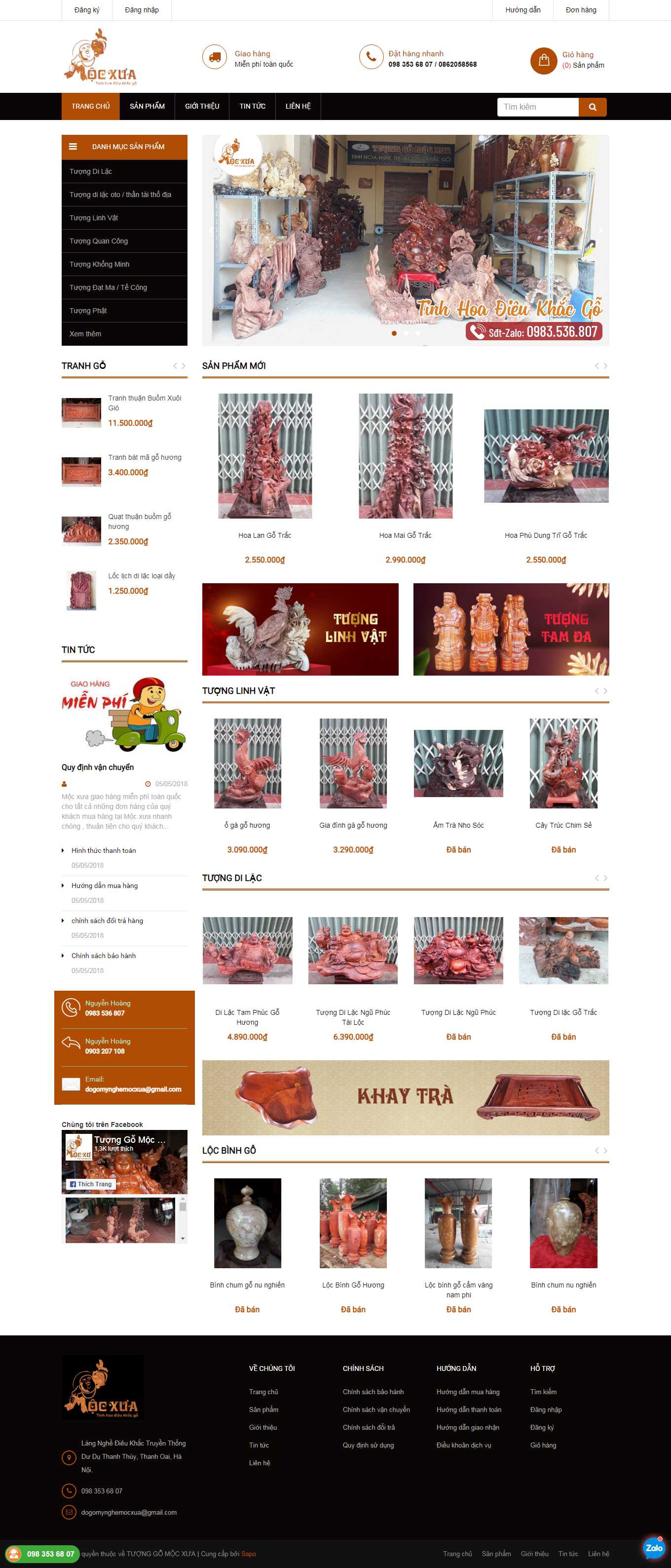 [gomynghevip] Thiết kế Website Web tượng gỗ - wwwtuonggocomvn