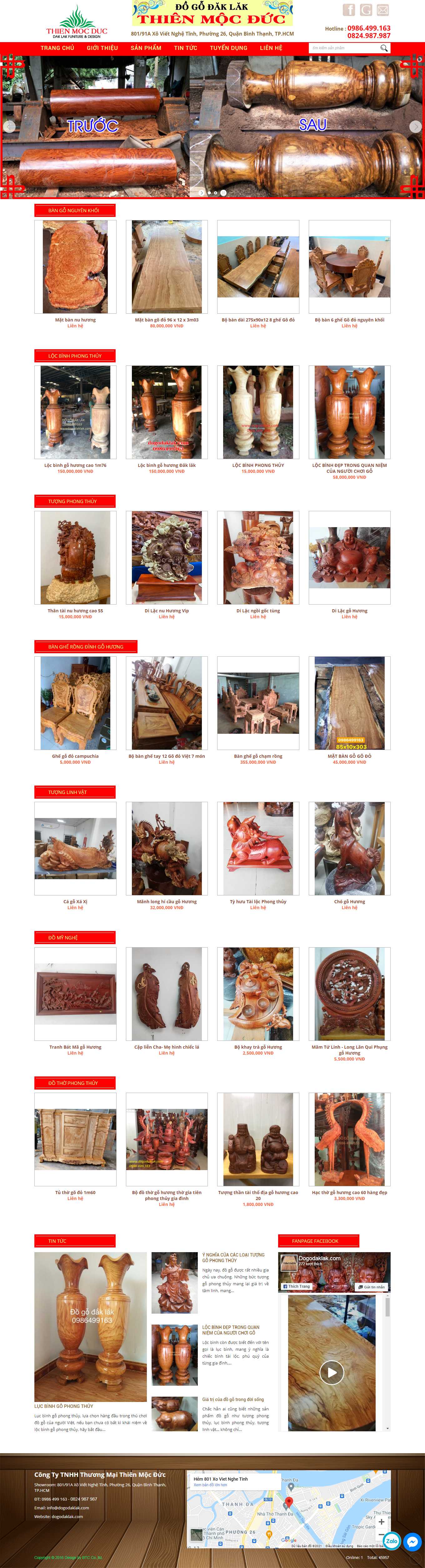 [gomynghevip] Thiết kế Website Web tượng gỗ - dogodaklakcom