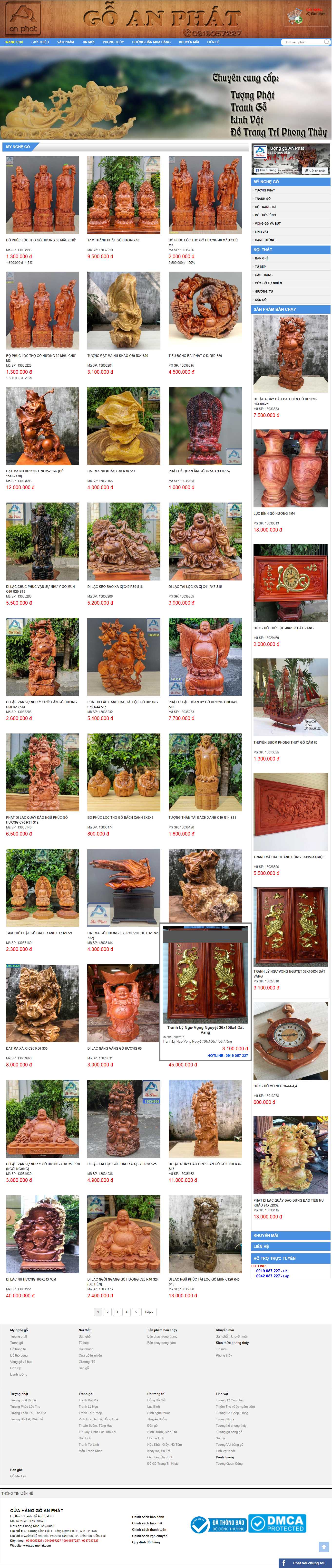 [gomynghevip] Thiết kế Website Web tượng gỗ - goanphatcom