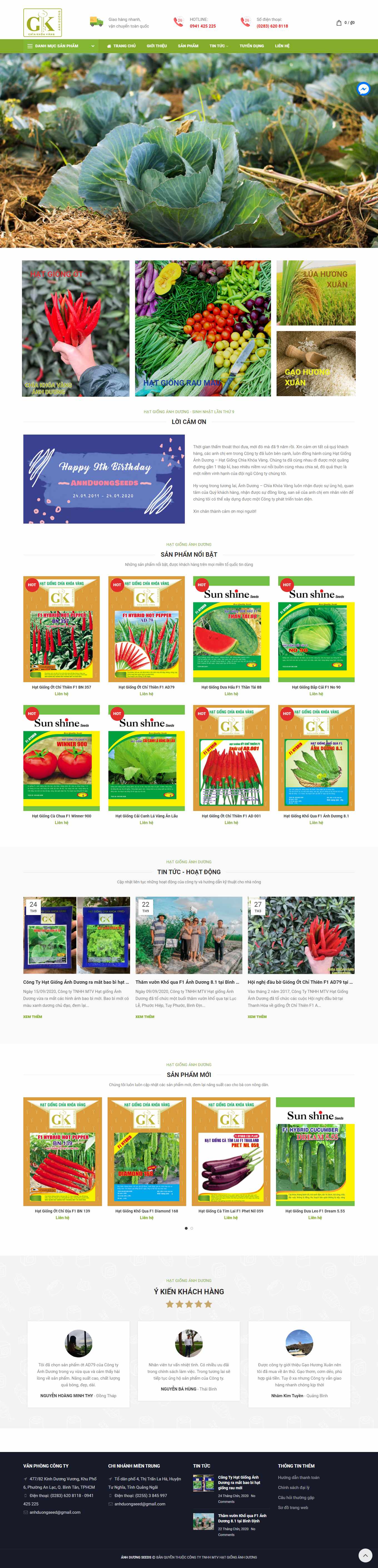 [hatgiongbansi] Thiết kế Website Web bán hạt giống cây trồng - anhduongseedscom