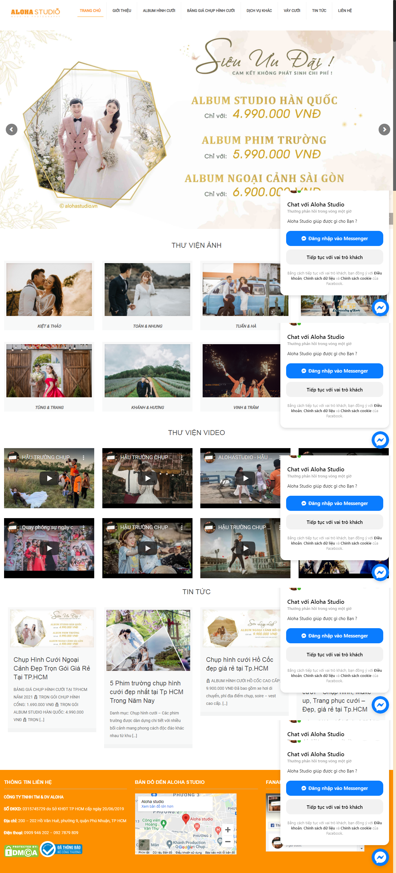 Thiết kế Website web ảnh viện áo cưới đẹp - alohastudiovn