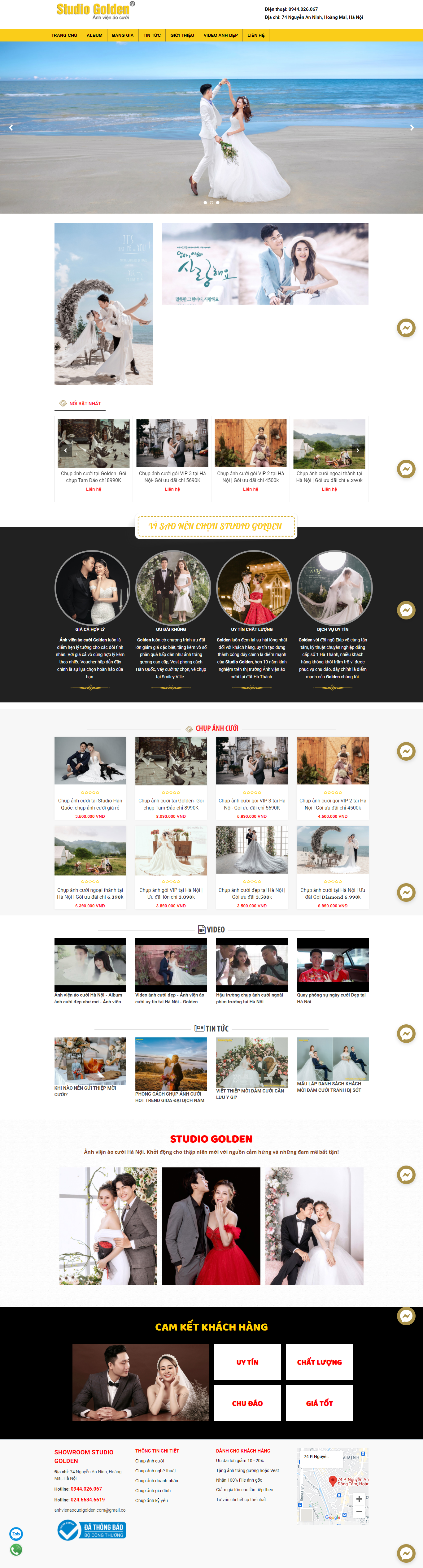 Thiết kế Website web ảnh viện áo cưới đẹp - wwwanhvienaocuoigoldencom