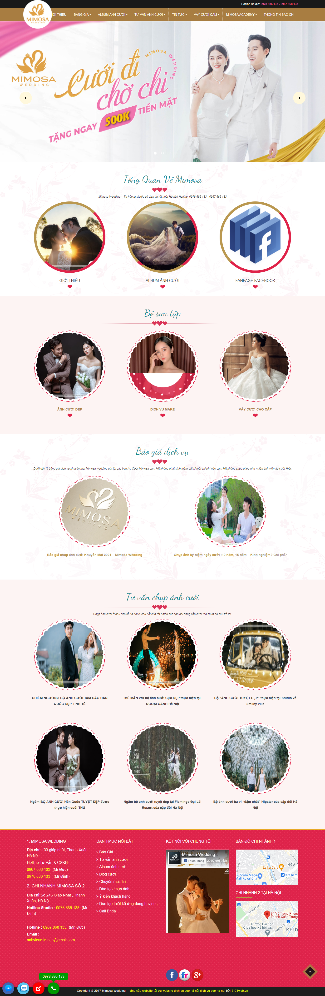 Thiết kế Website web ảnh viện áo cưới đẹp - anhvienmimosacom