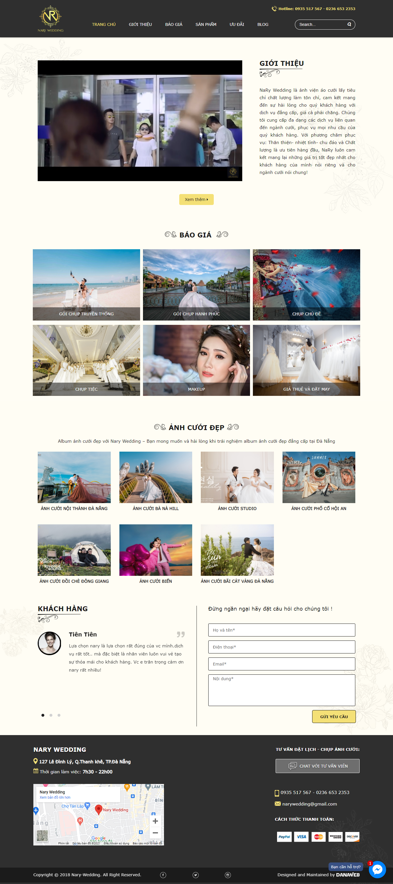 Thiết kế Website web ảnh viện áo cưới đẹp - naryweddingcom
