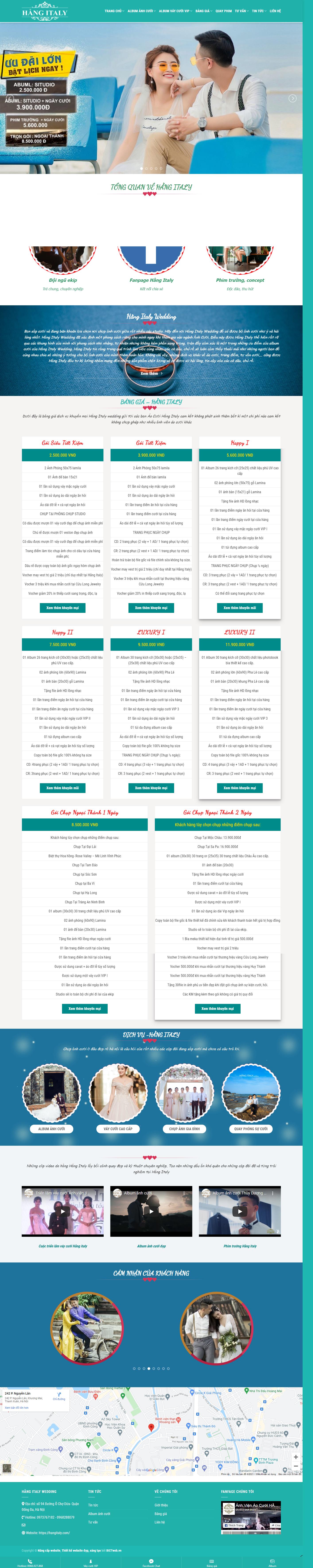 Thiết kế Website web ảnh viện áo cưới đẹp - hangitalycom