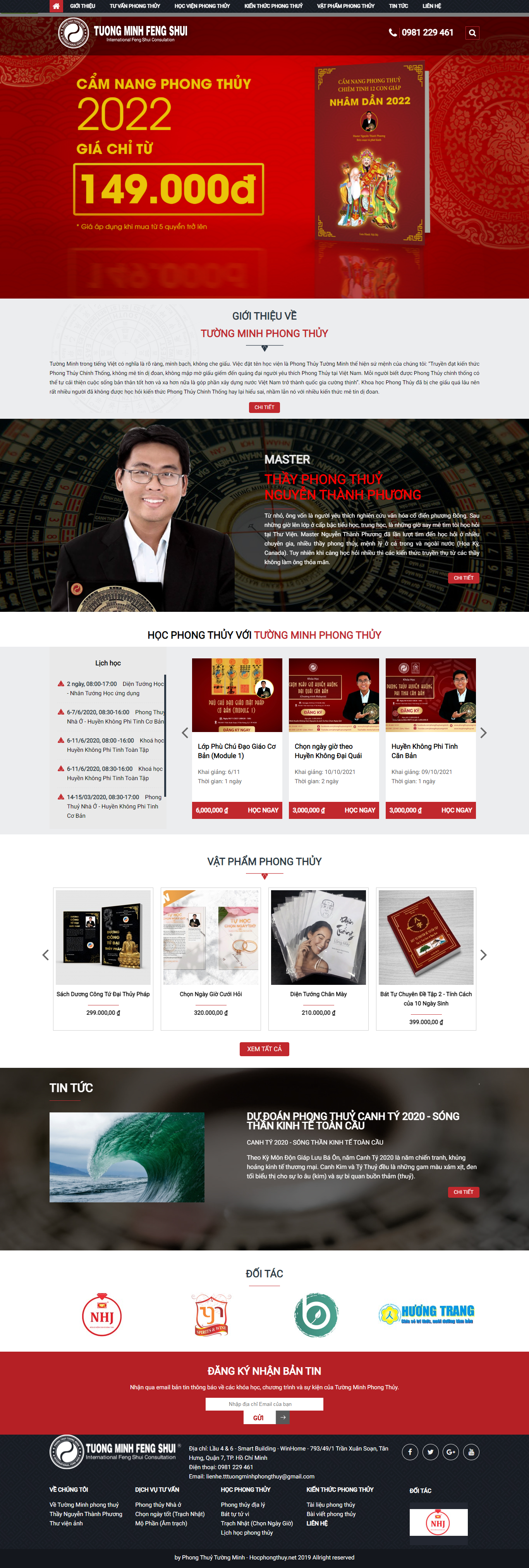 Thiết kế Website web học phong thủy - wwwphongthuytuongminhcom