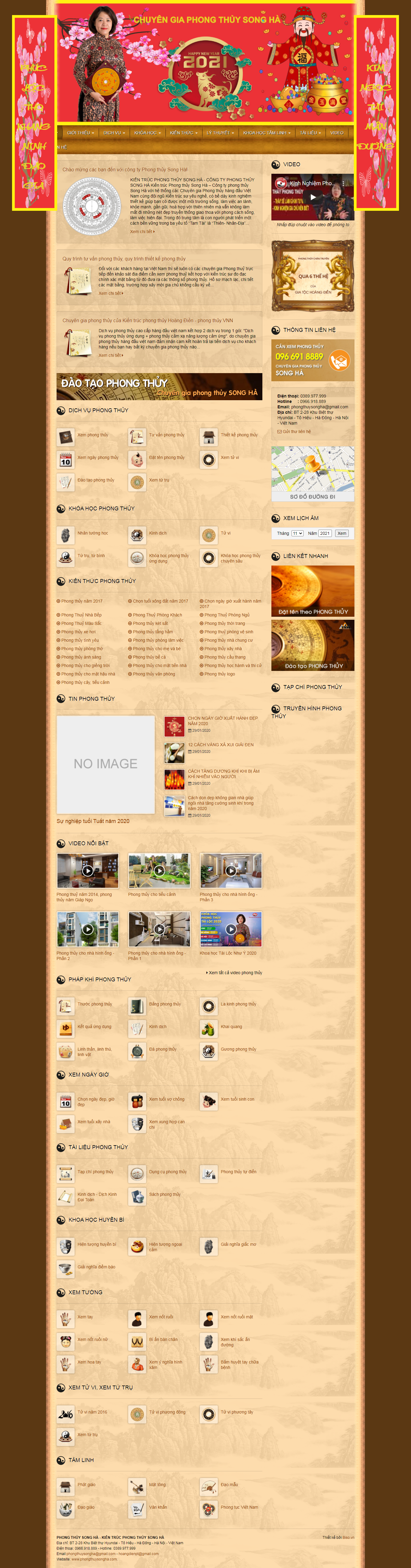 Thiết kế Website web học phong thủy - wwwphongthuysonghacom