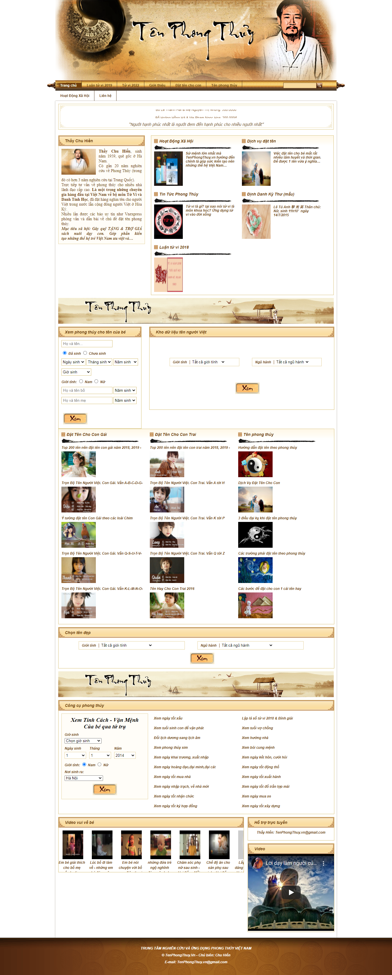 Thiết kế Website web xem phong thủy - tenphongthuyvn
