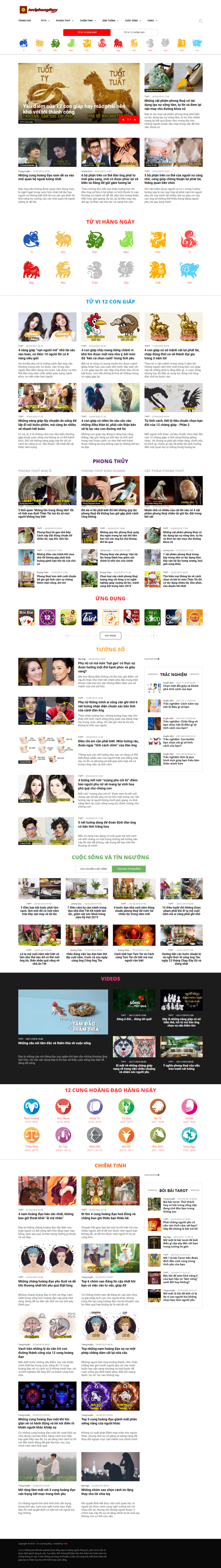 Thiết kế Website web xem phong thủy - tuviphongthuynet