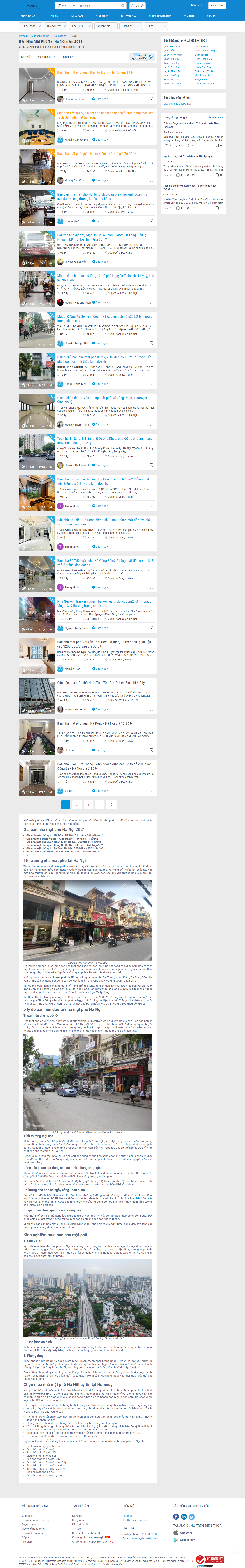 Thiết kế Website Web bán nhà mặt phố - homedycom