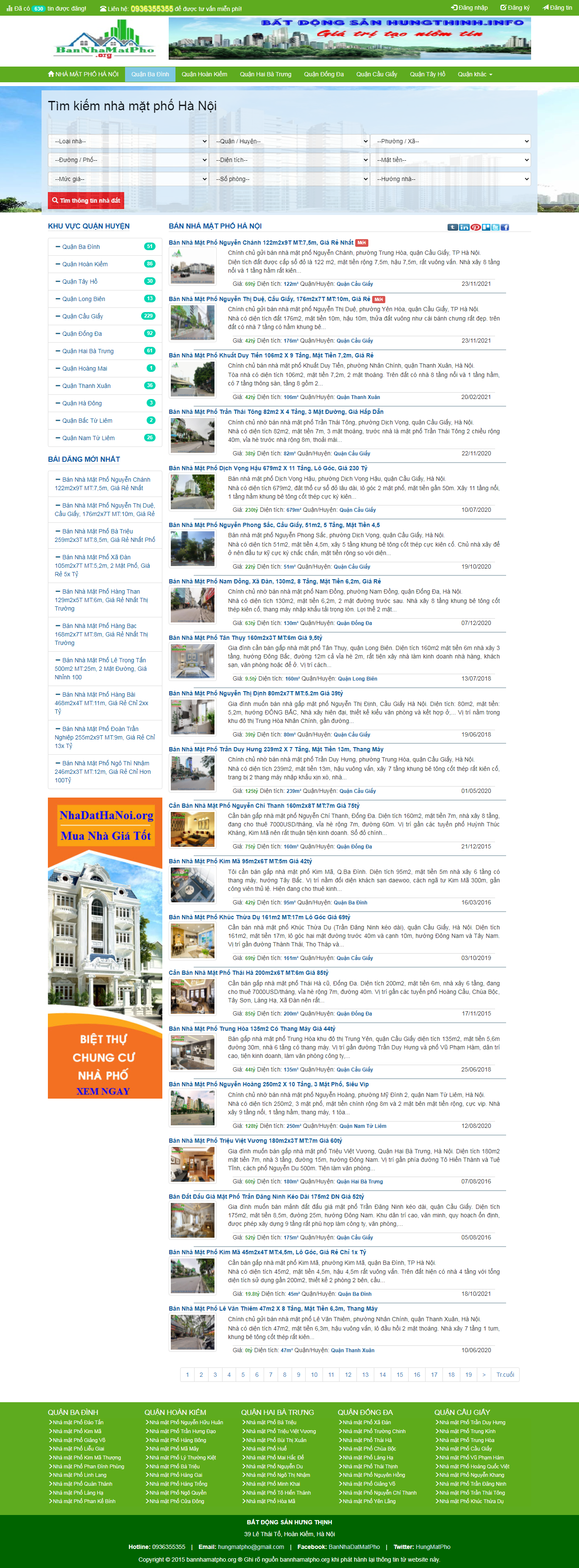 Thiết kế Website Web bán nhà mặt phố - bannhamatphoorg