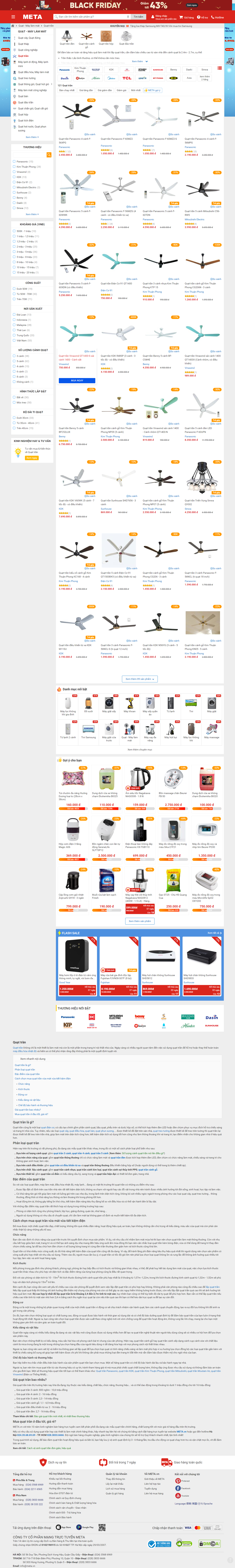 Thiết kế Website Web bán quạt trần đèn - metavn