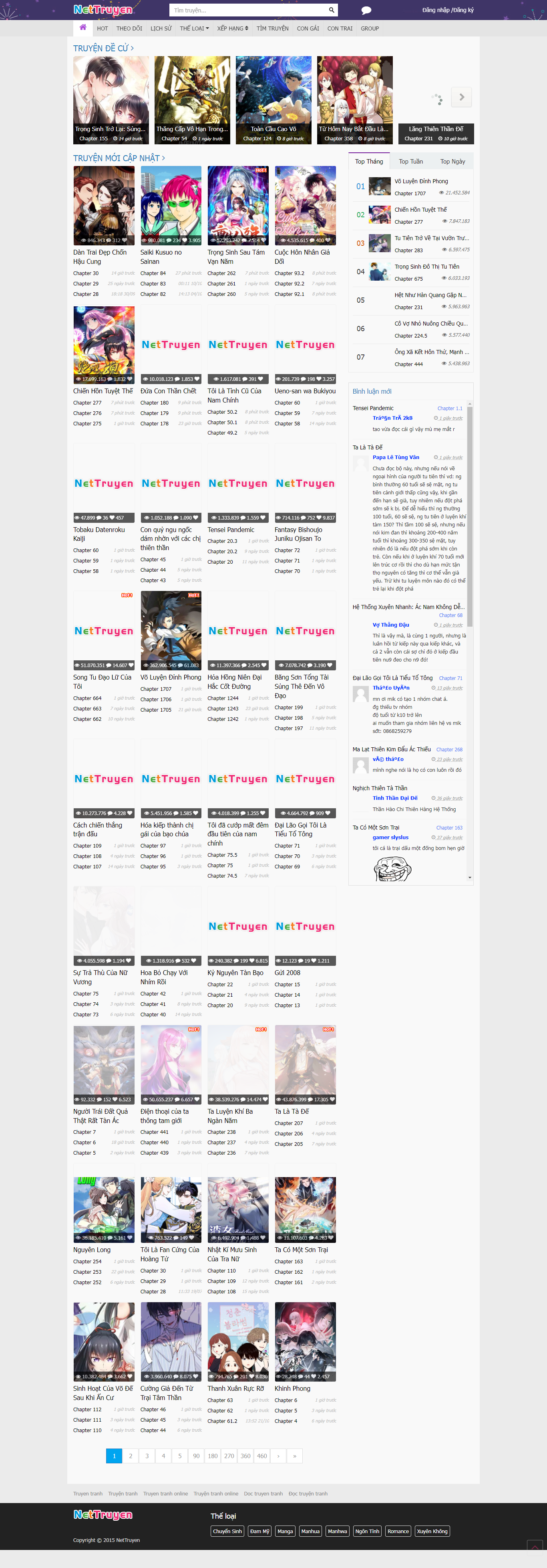 Thiết kế Website web truyện - wwwnettruyenprocom