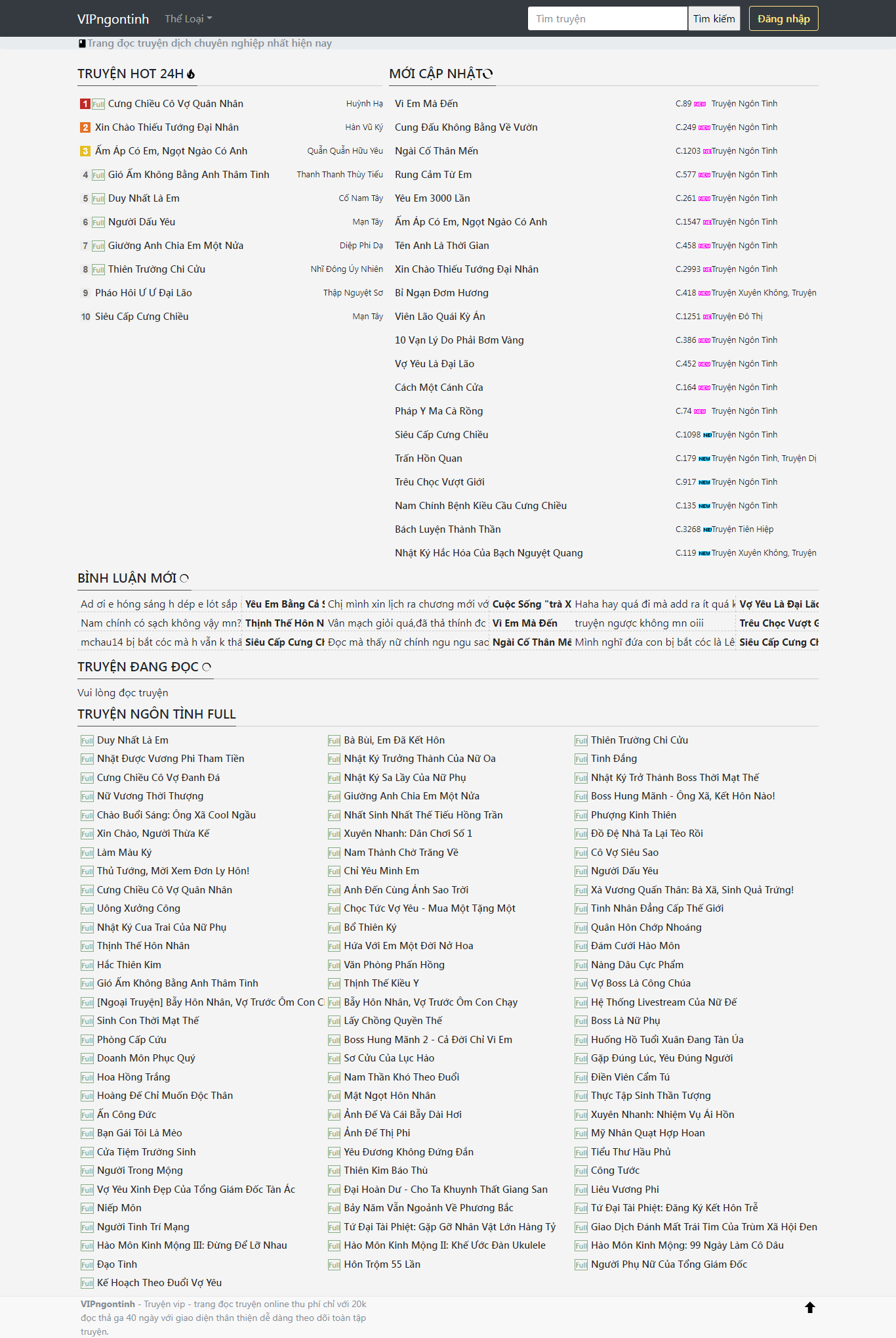 Thiết kế Website web truyện - truyenvipfullcom