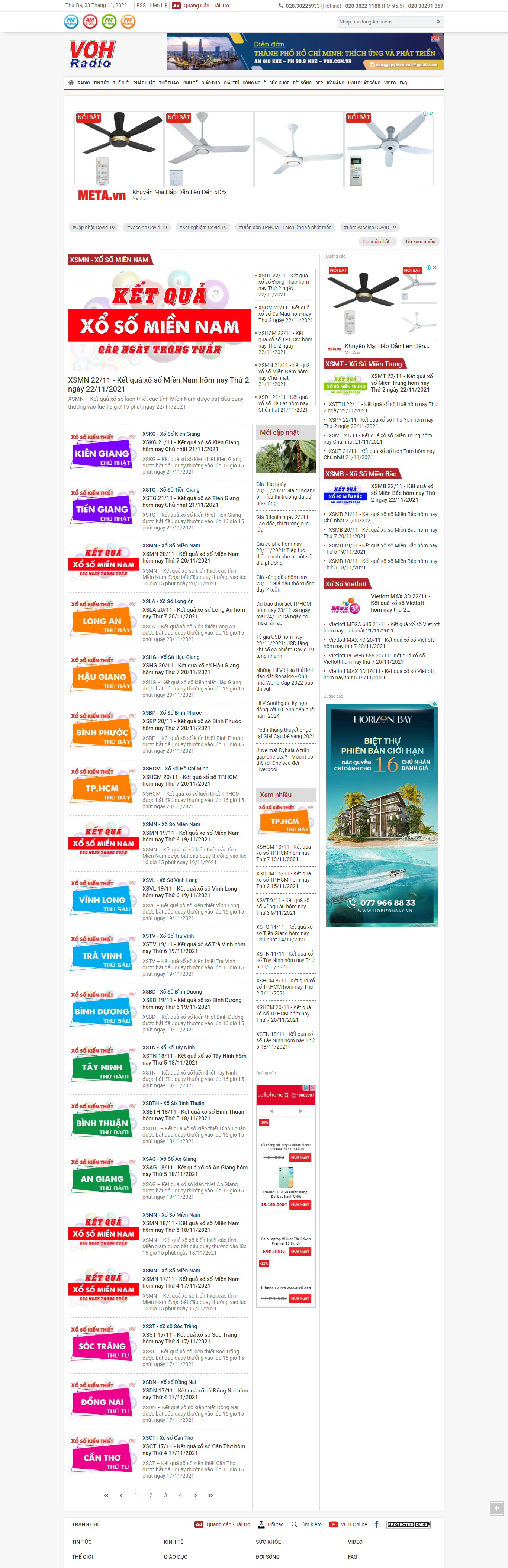 Thiết kế Website web XSMN - vohcomvn