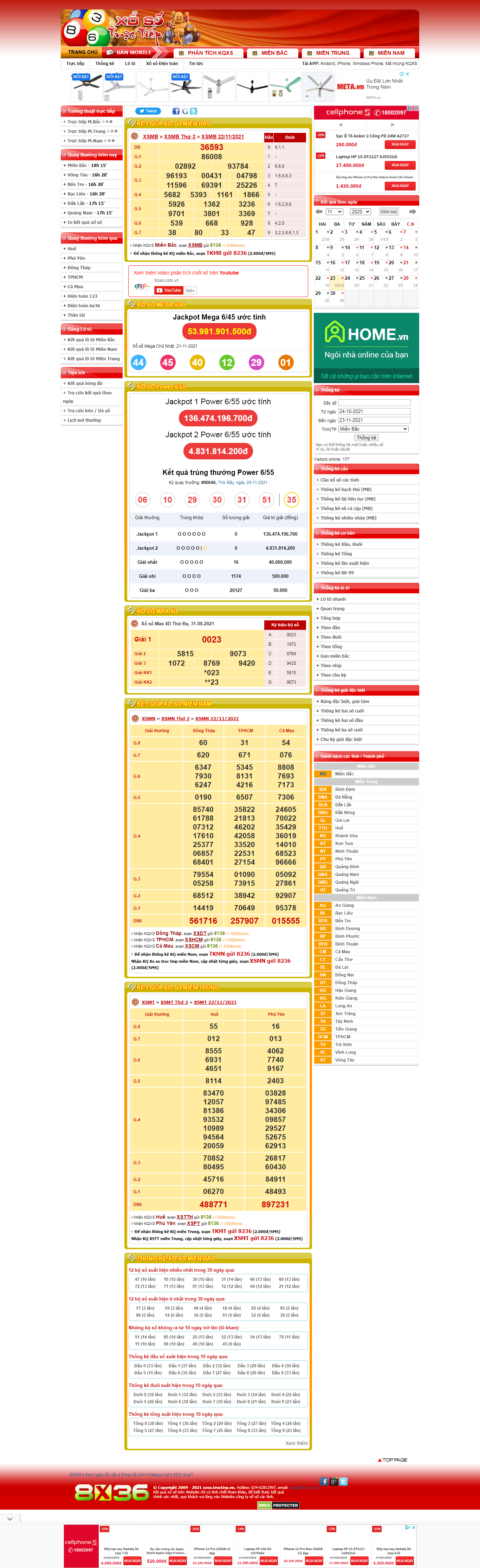 Thiết kế Website web XSMN - xosotructiepvn