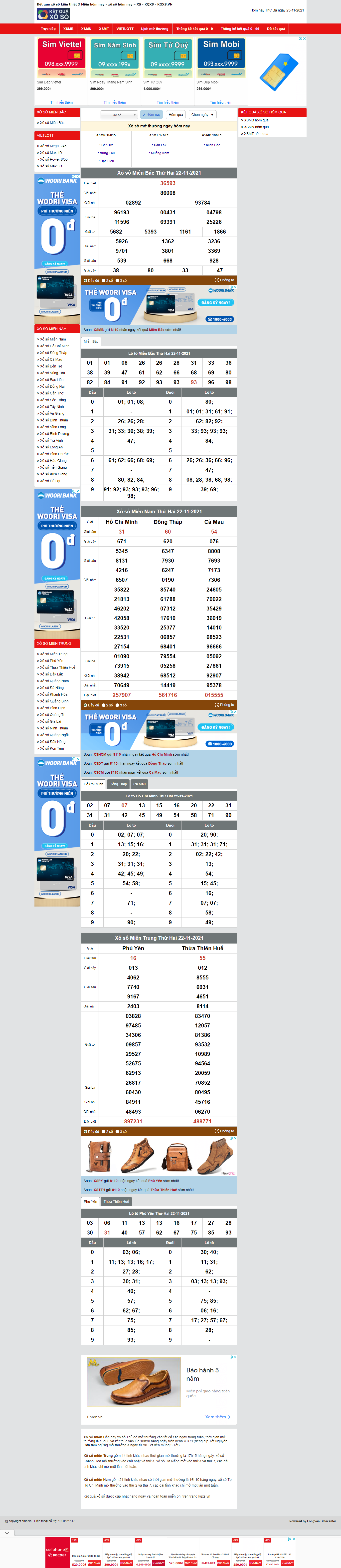 Thiết kế Website web XSMN - wwwkqxsvn