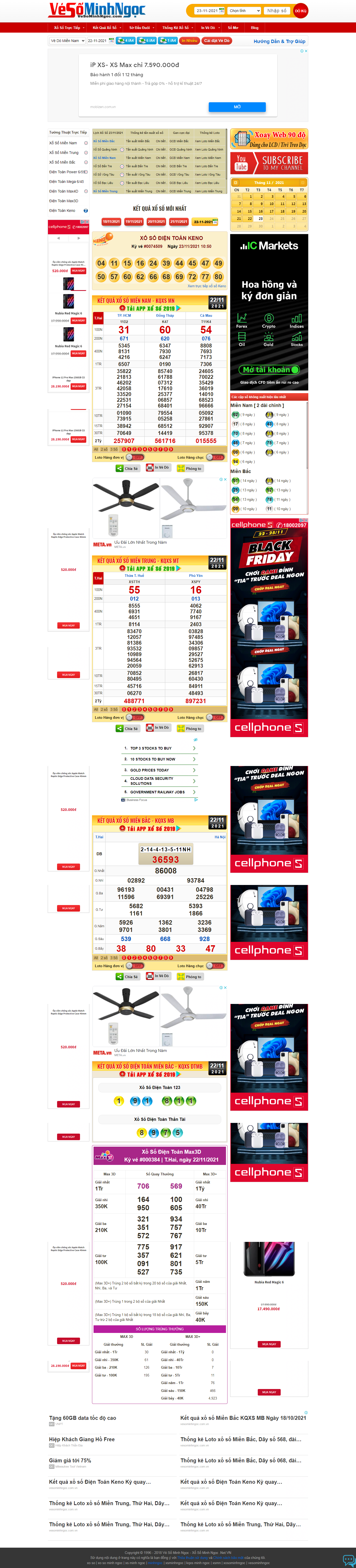 Thiết kế Website web XSMN - vesominhngoccomvn