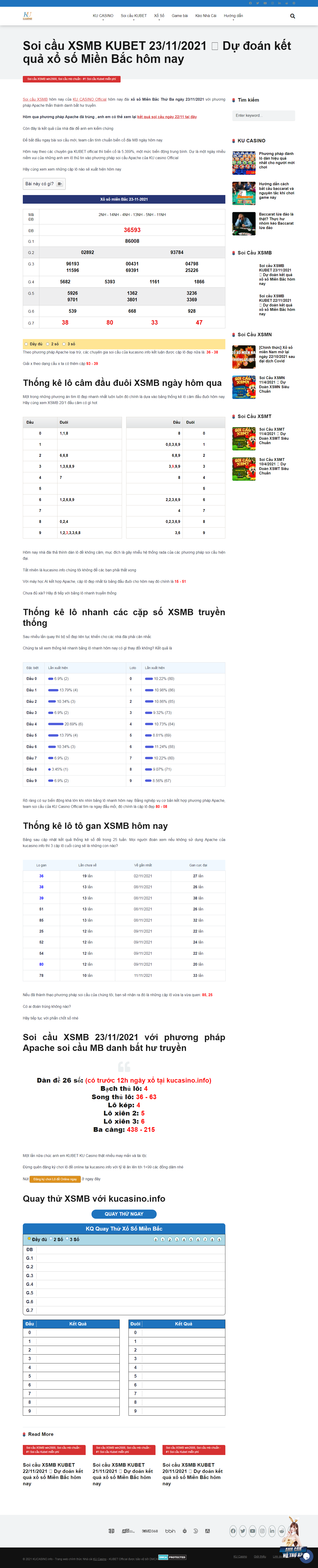 Thiết kế Website web XSMB - kucasinoinfo