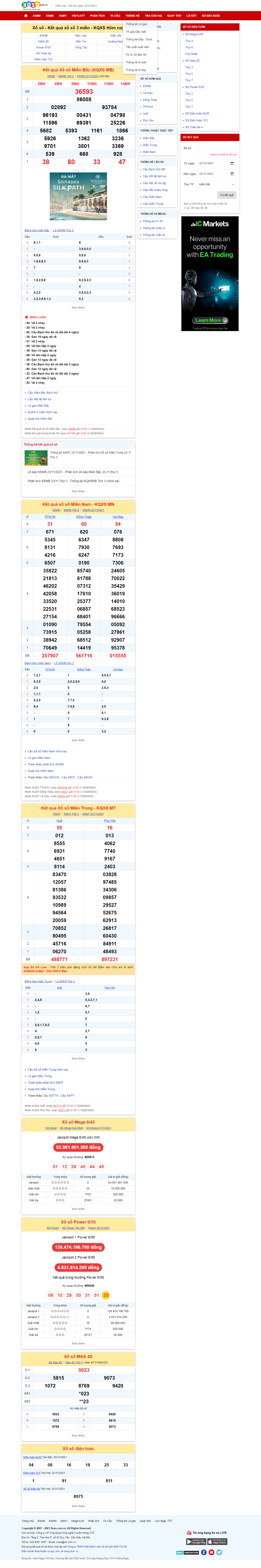 Thiết kế Website web Kqxs - xosocomvn
