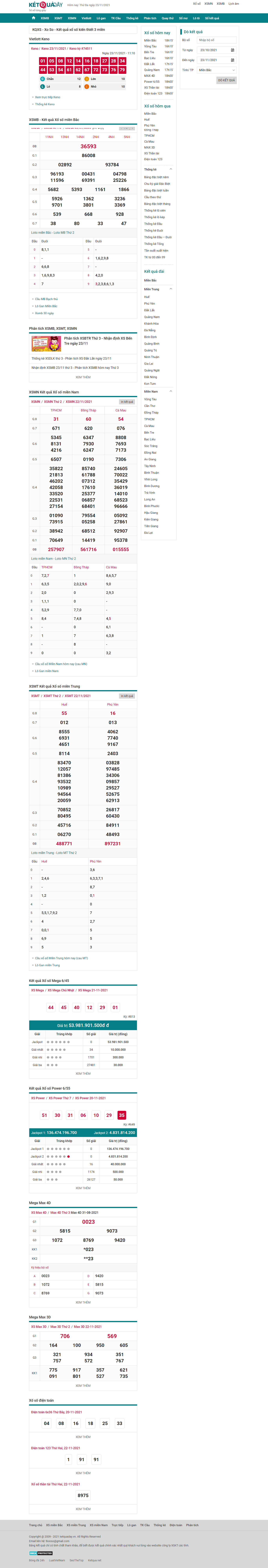 Thiết kế Website web Kqxs - ketquadayvn