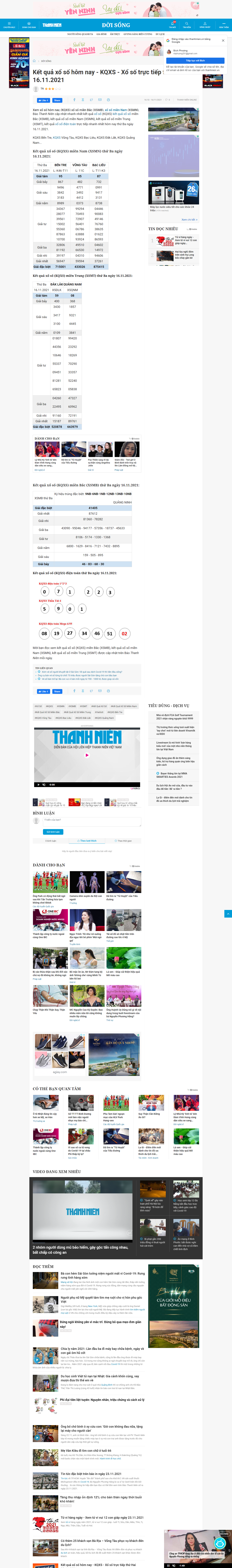 Thiết kế Website web Kqxs - thanhnienvn