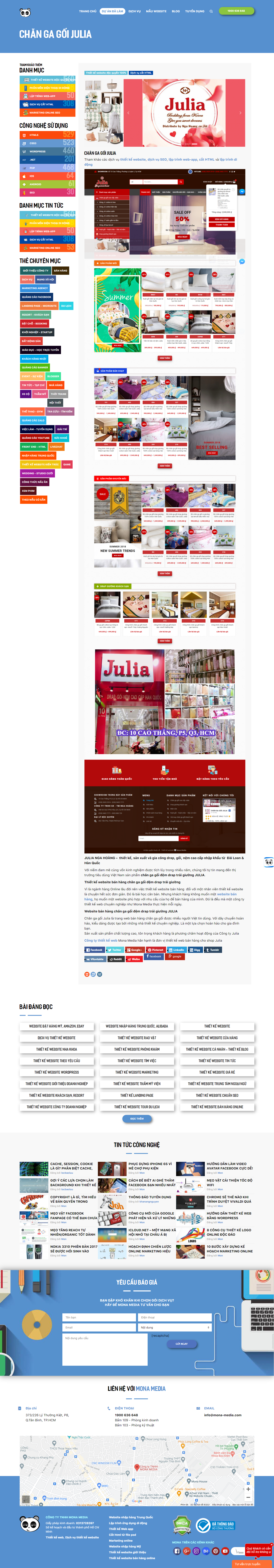 Thiết kế Website web bán chăn - monasolutions