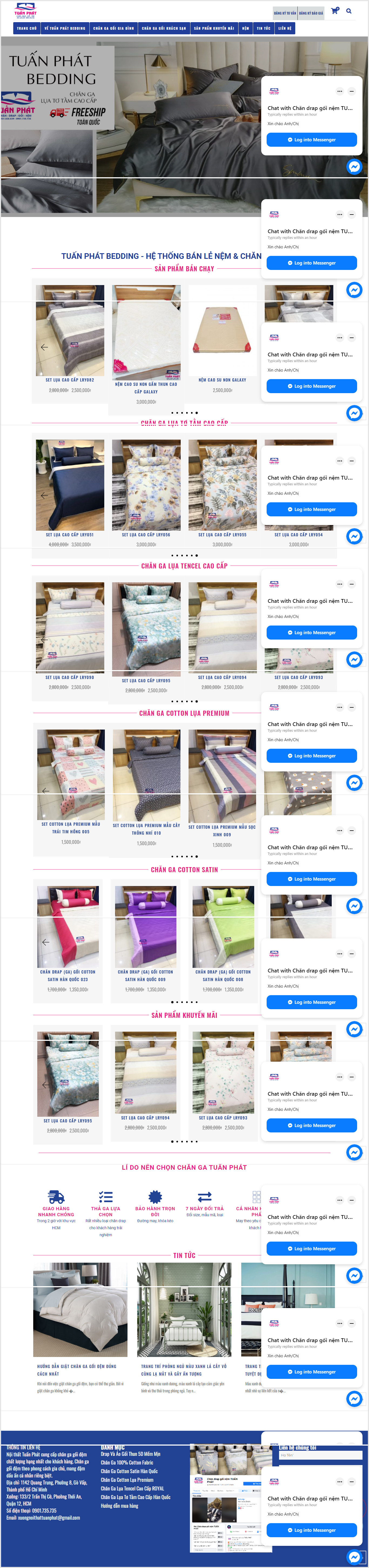 Thiết kế Website web bán chăn - tuanphatbeddingcom