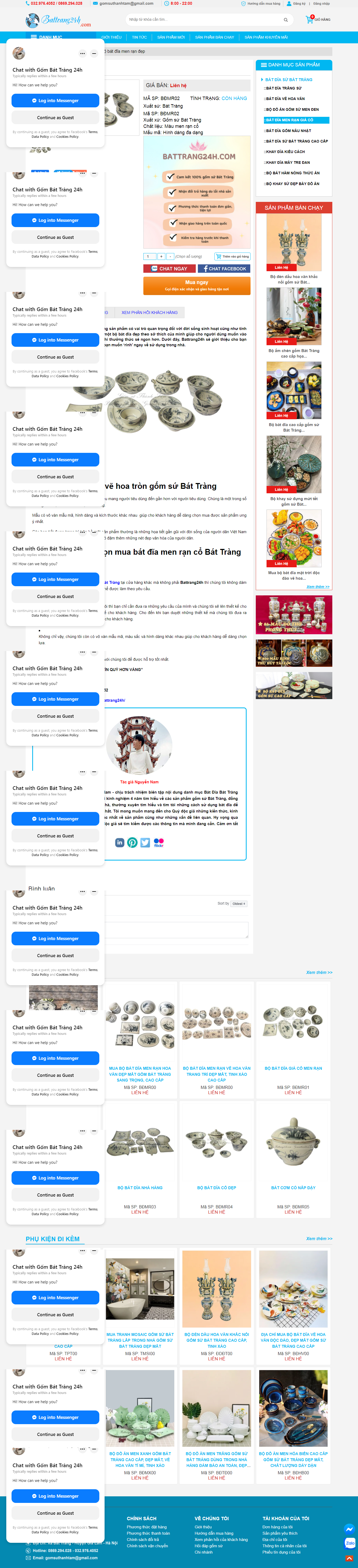 Thiết kế Website web bán bát đũa - battrang24hcom