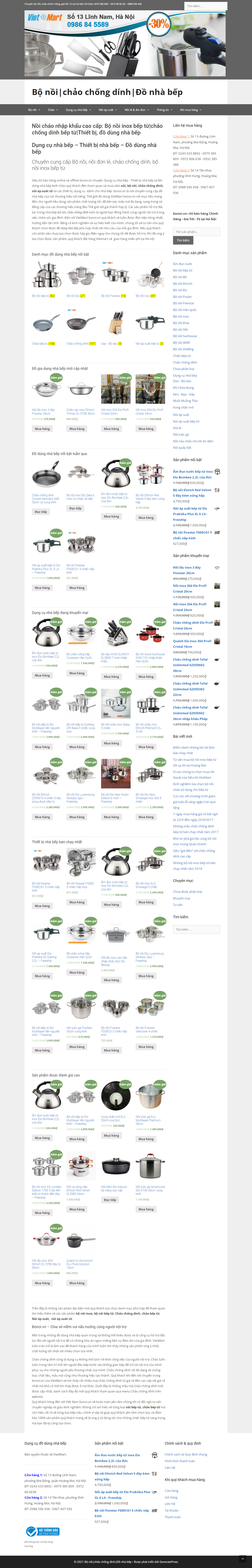 Thiết kế Website web bán nồi - bonoivn