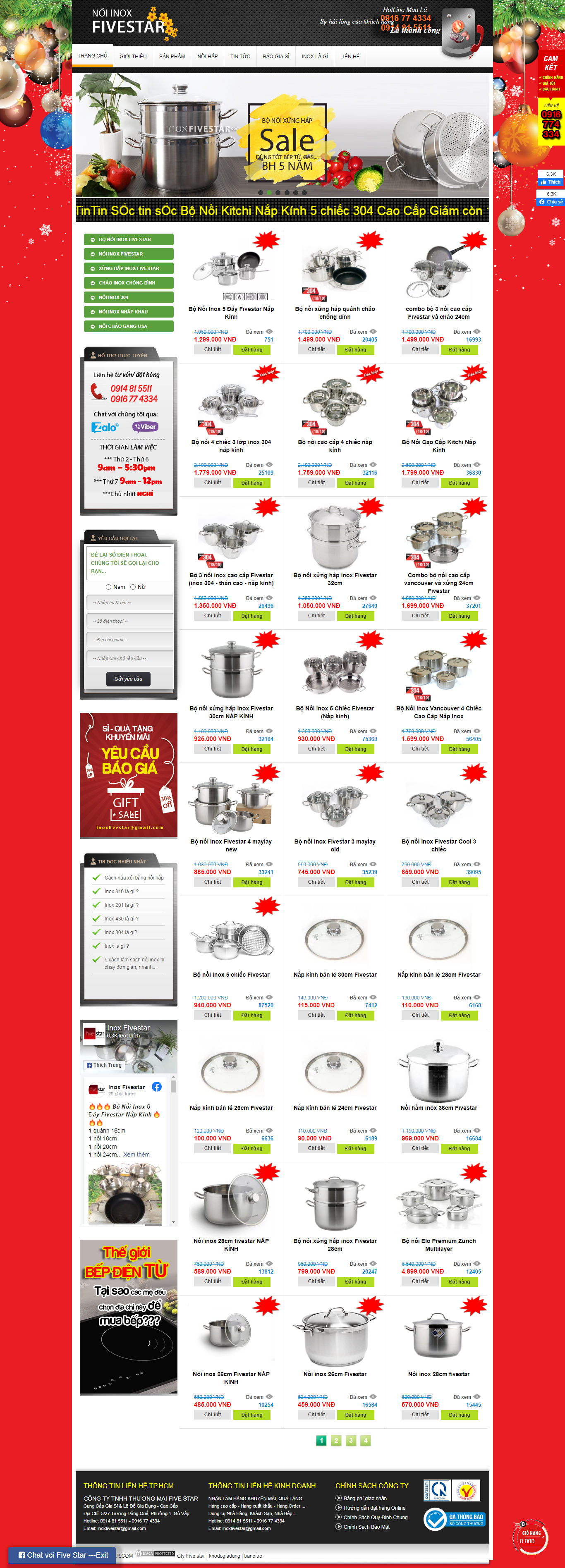 Thiết kế Website web bán nồi - inoxfivestarcom