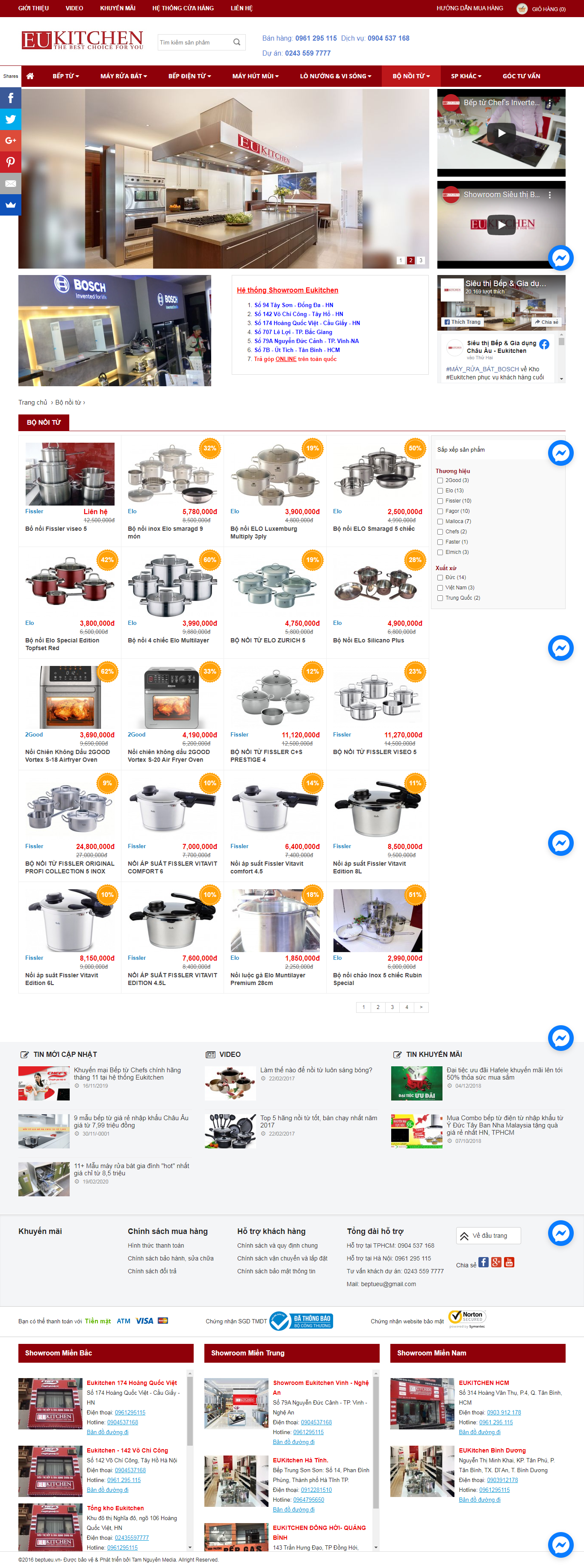 Thiết kế Website web bán nồi - beptueuvn