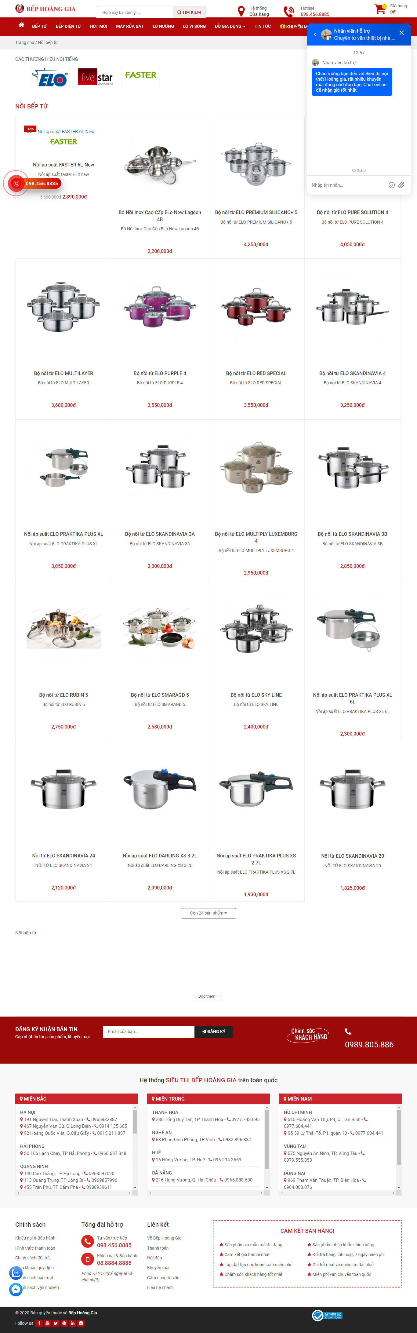 Thiết kế Website web bán nồi - bephoanggiacom