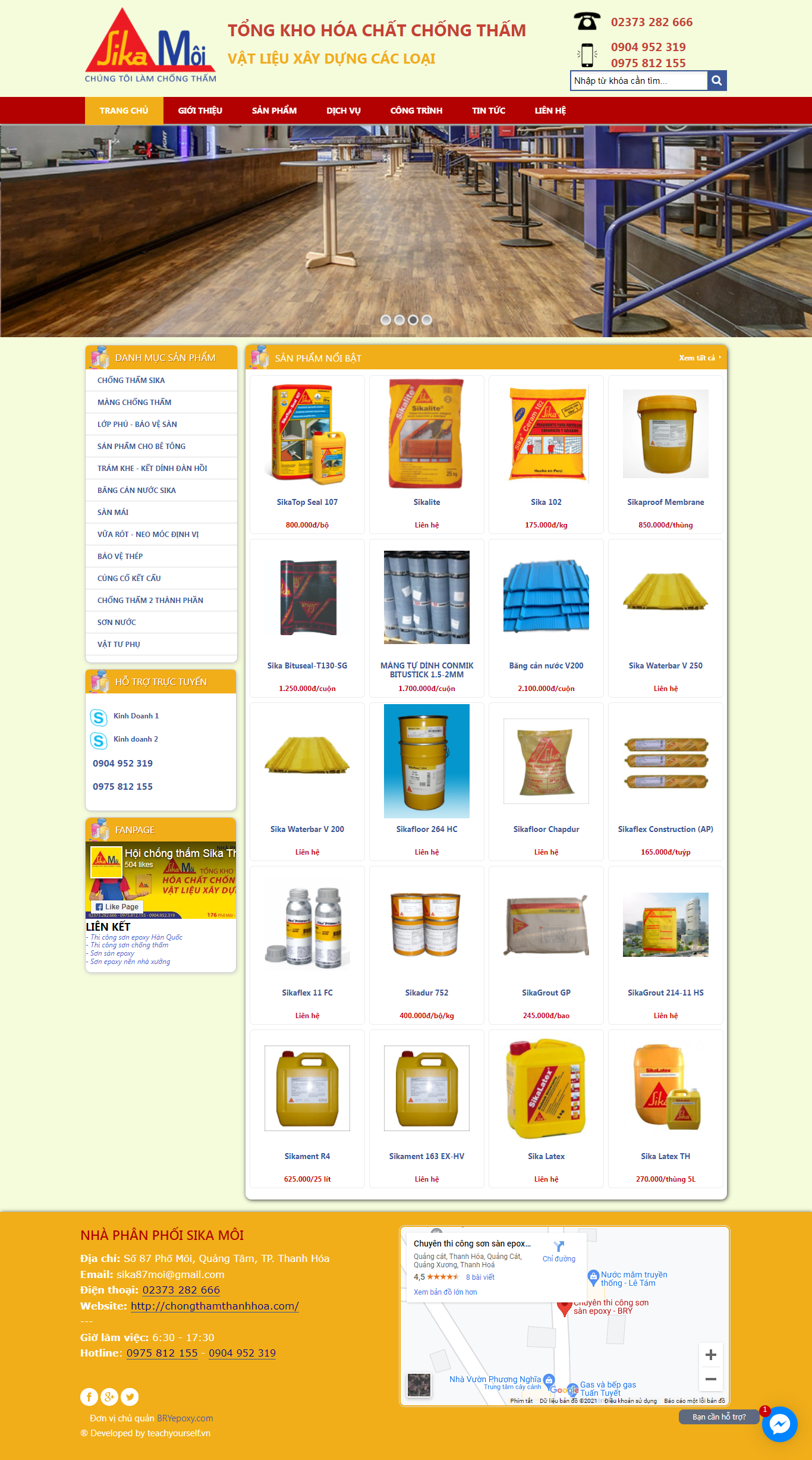 Thiết kế Website web hóa chất chống thấm - chongthamthanhhoacom