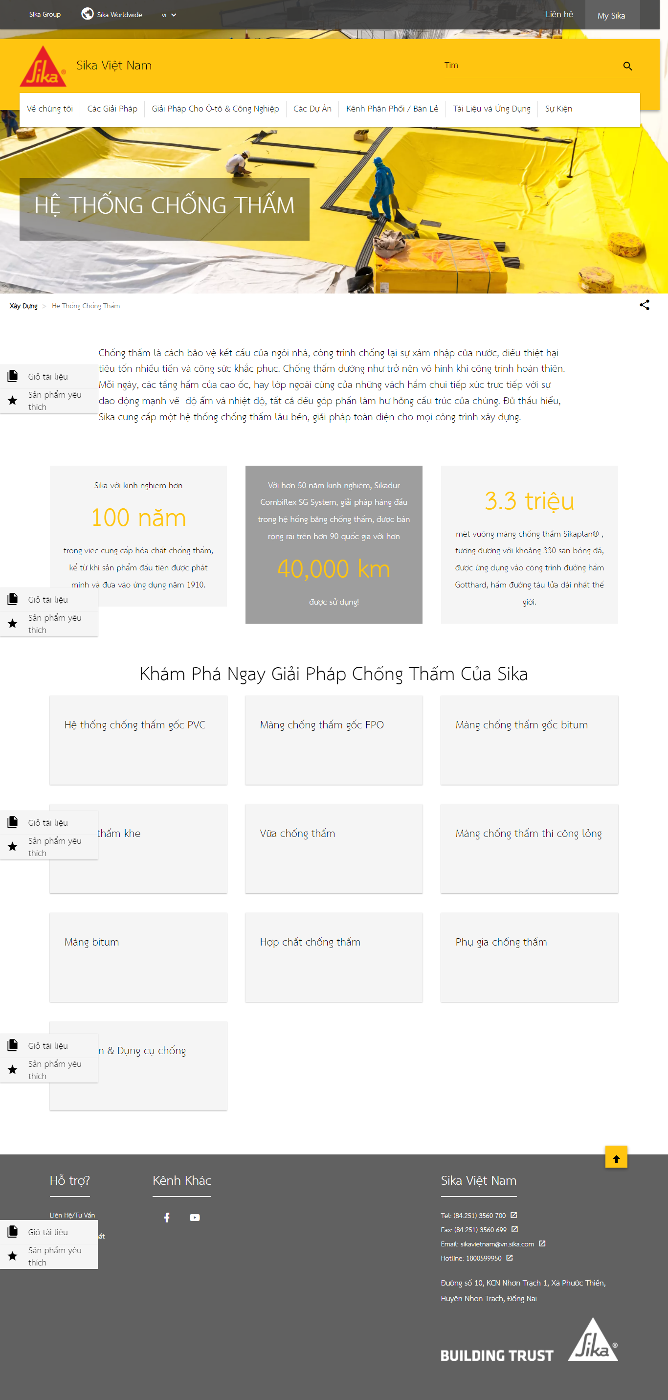 Thiết kế Website web hóa chất chống thấm - vnmsikacom