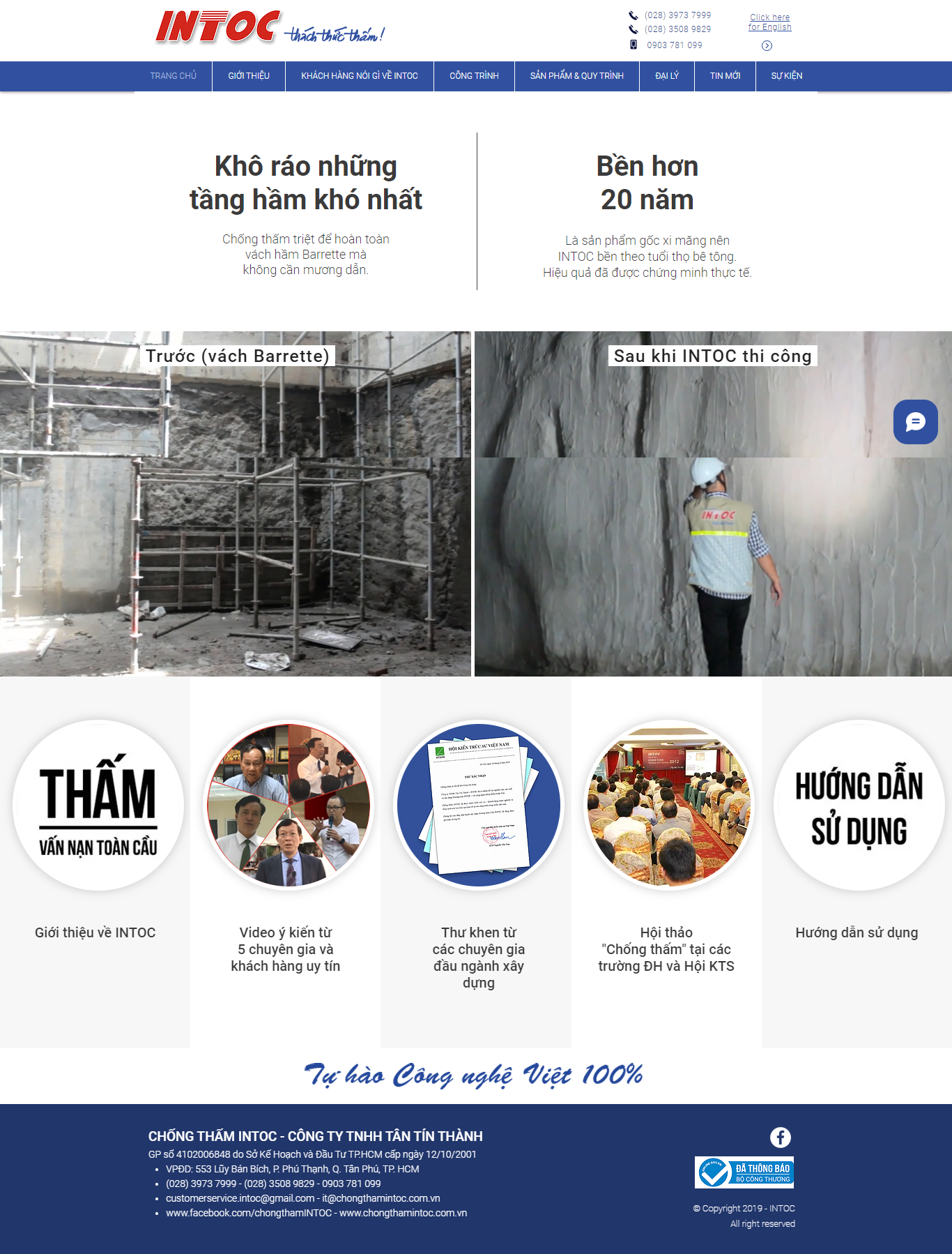 Thiết kế Website web hóa chất chống thấm - wwwchongthamintoccomvn