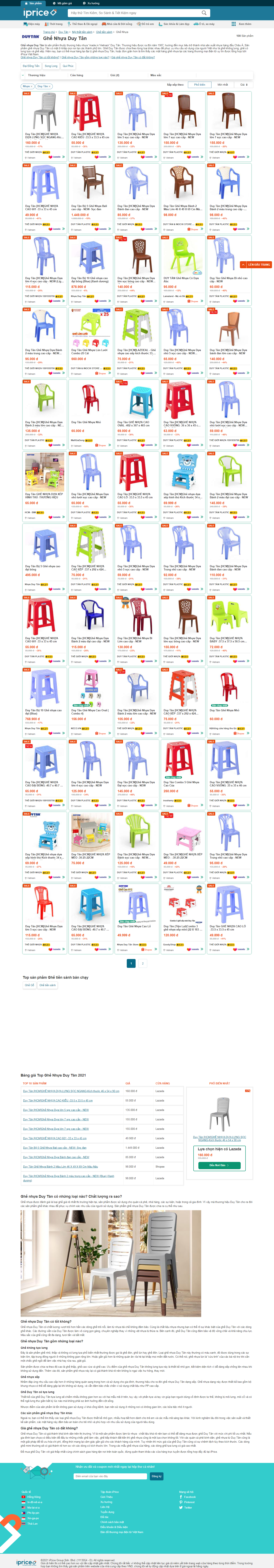 Thiết kế Website web bán bàn ghế nhựa - ipricevn