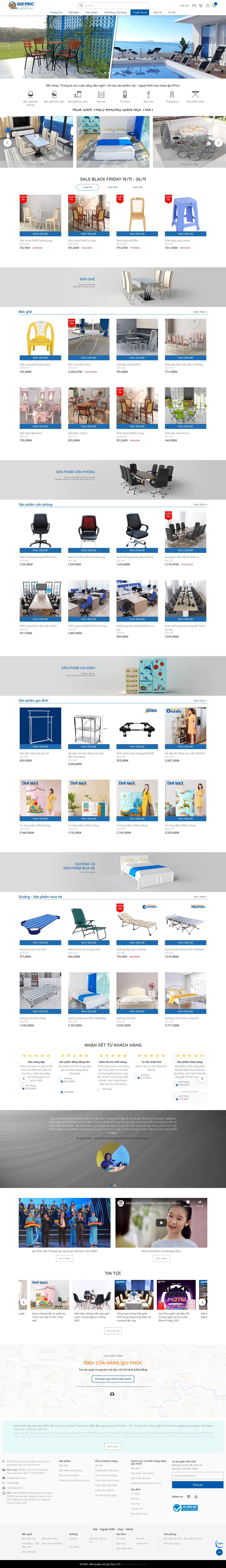 Thiết kế Website web bán bàn ghế nhựa - wwwquiphuccom