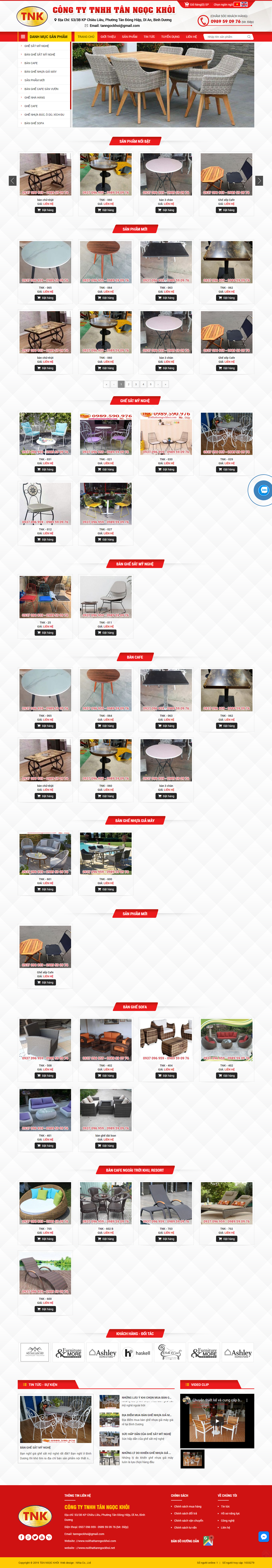 Thiết kế Website web bán bàn ghế nhựa - noithattanngockhoicom