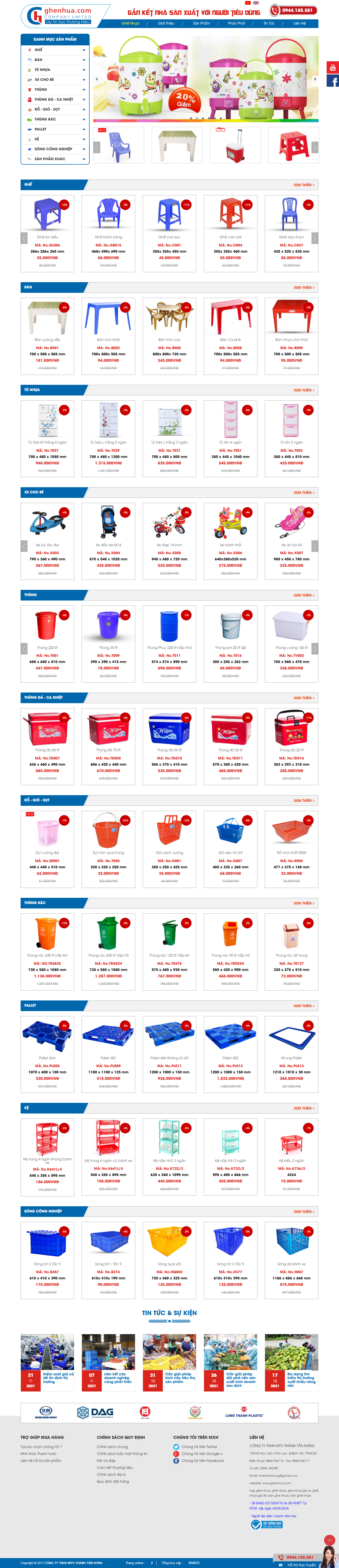 Thiết kế Website web bán bàn ghế nhựa - ghenhuacom