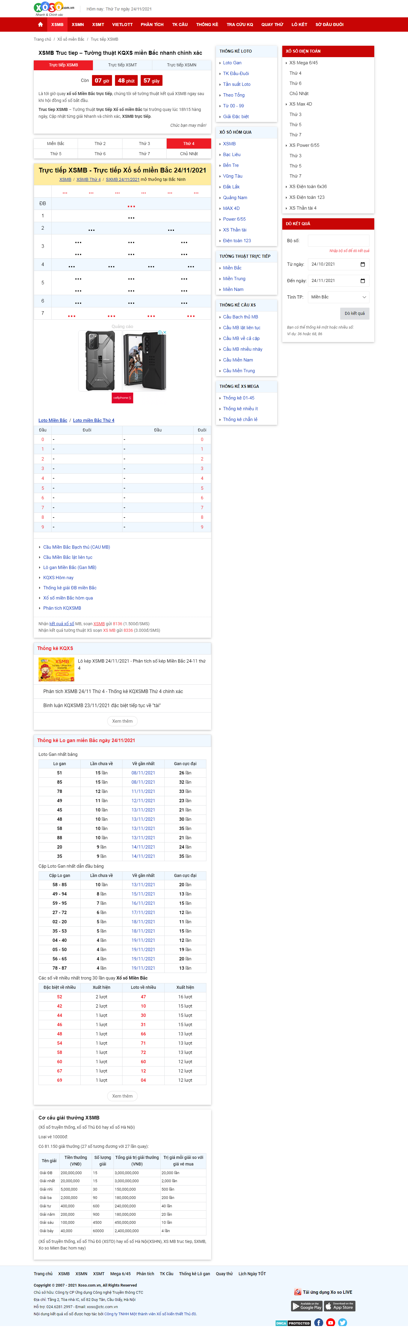 Thiết kế Website web xổ số trực tiếp - xosocomvn