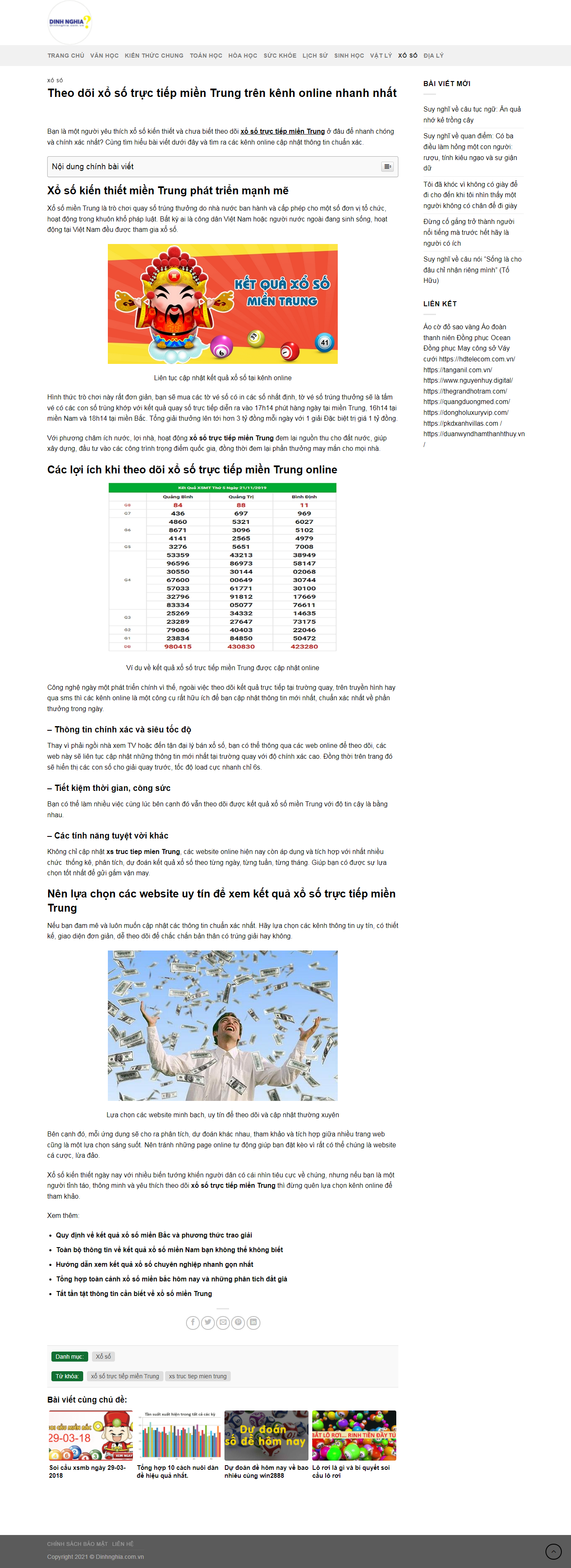 Thiết kế Website web xổ số trực tiếp - dinhnghiacomvn