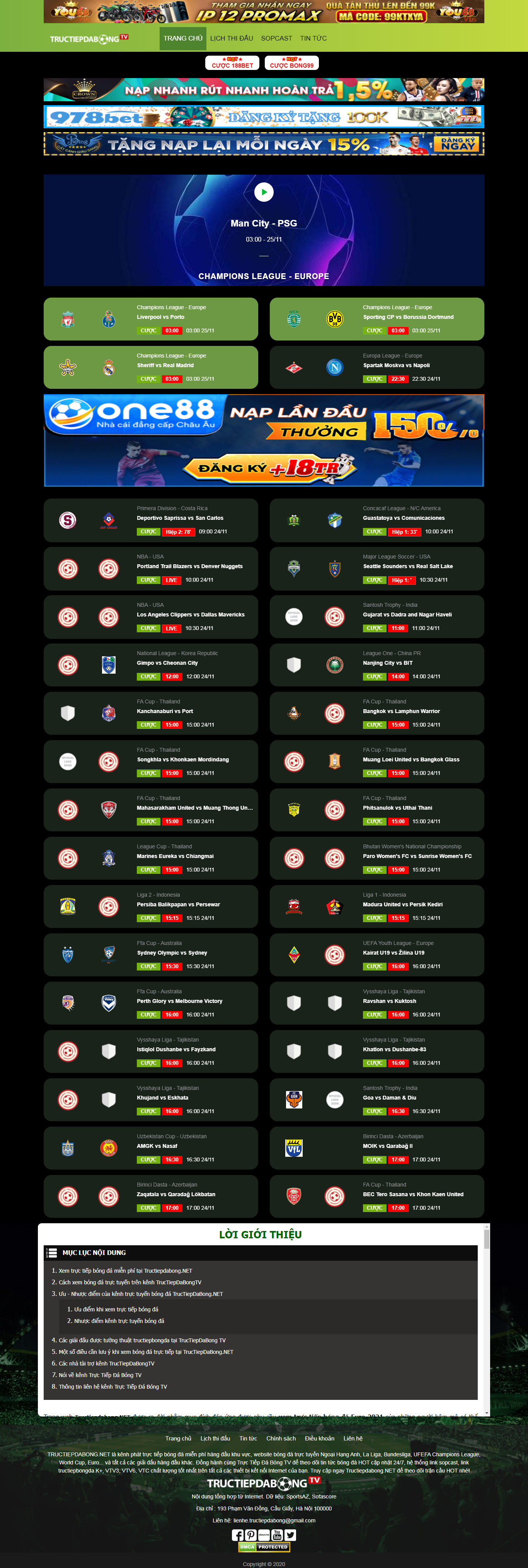 Thiết kế Website web bóng đá trực tiếp - tructiepdabongnet