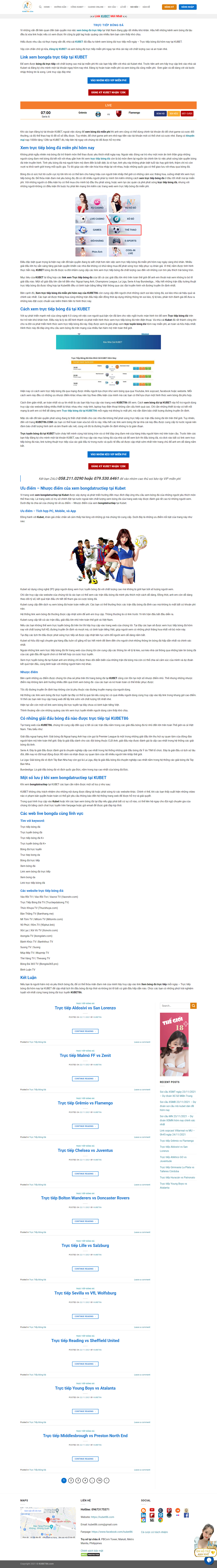 Thiết kế Website web bóng đá trực tiếp - kubet86com