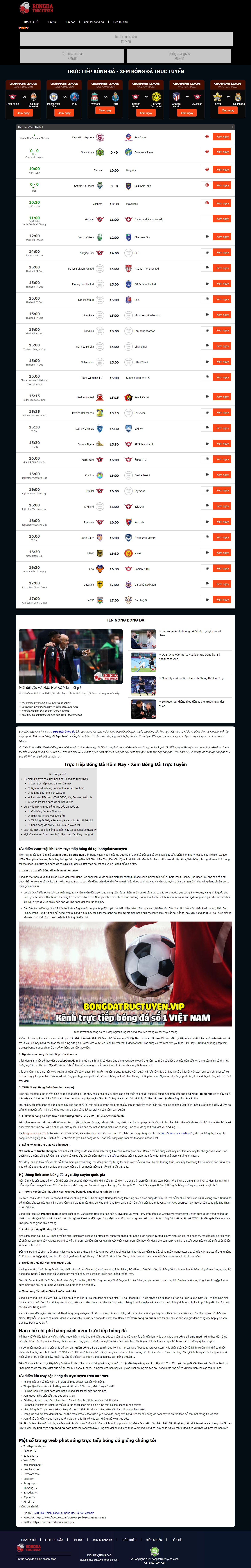 Thiết kế Website web trực tuyến bóng đá - bongdatructuyen5com