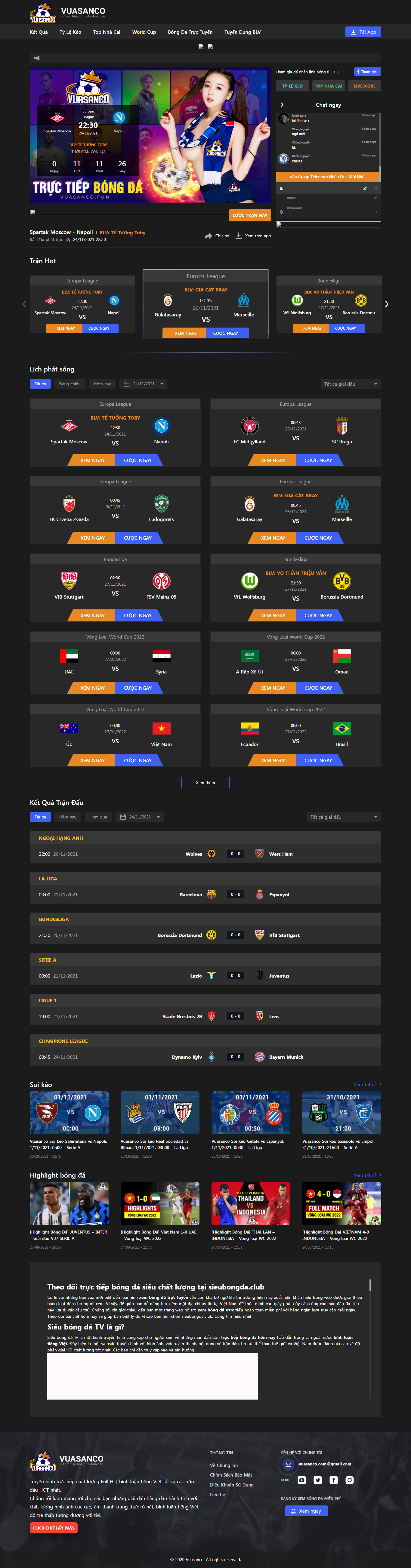 Thiết kế Website web trực tuyến bóng đá - sieubongdaclub