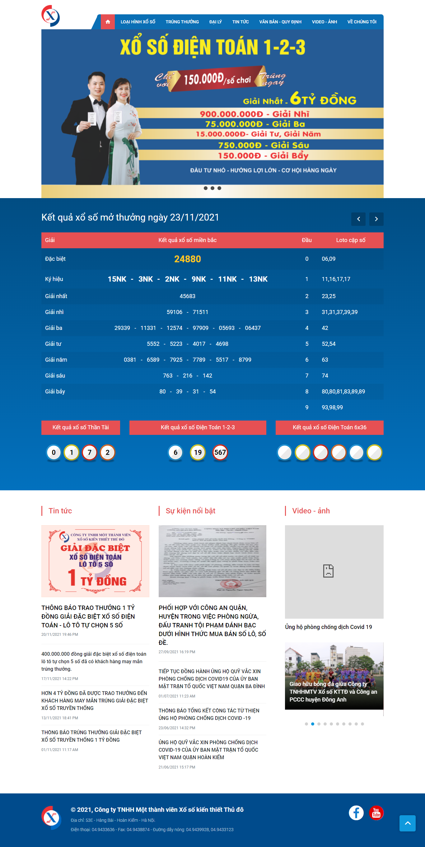 Thiết kế Website web lấy kết quả xổ số tự động - xosothudocomvn