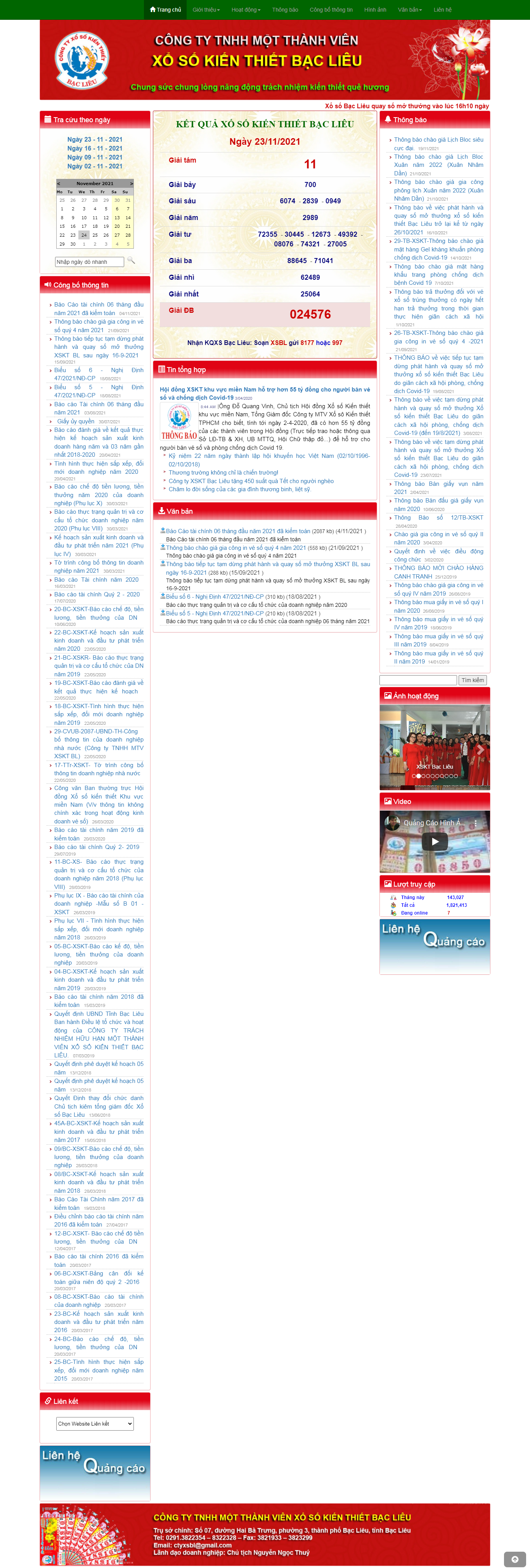 Thiết kế Website web lấy kết quả xổ số tự động - xsktbaclieuvn