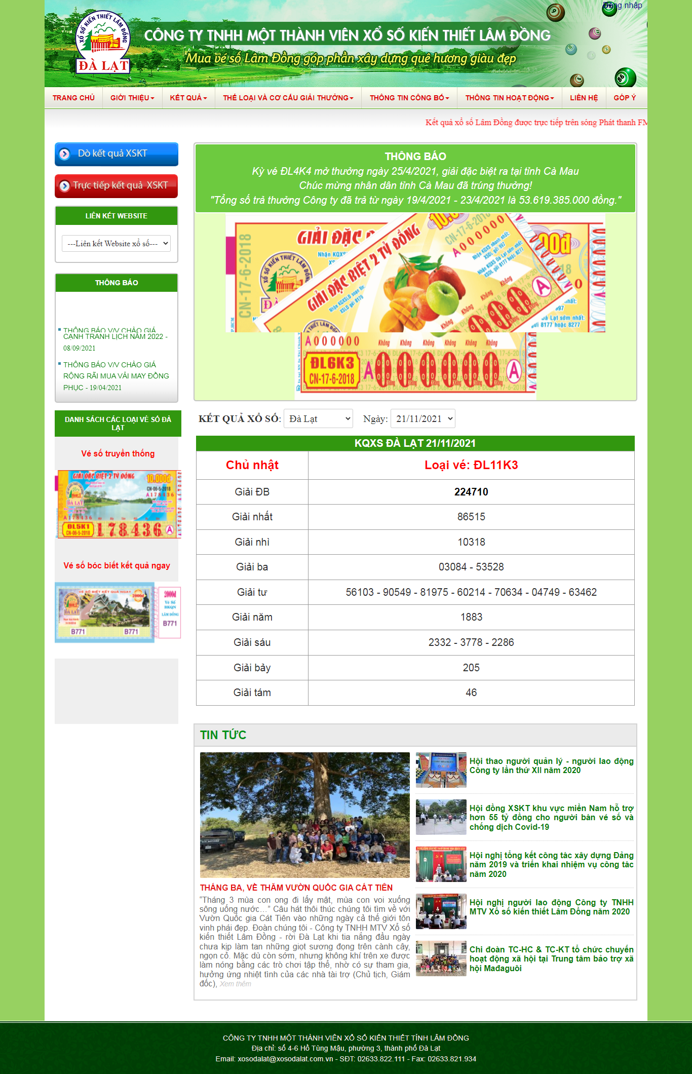 Thiết kế Website web lấy kết quả xổ số tự động - wwwxosodalatcomvn